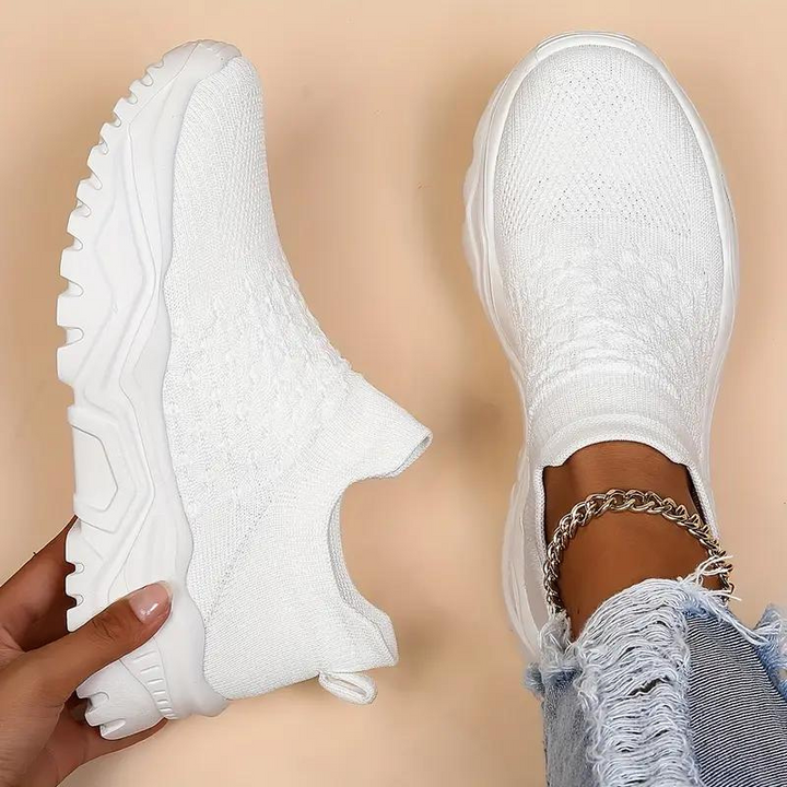 Slip On Sneakers, Stickade, Andningsbara, Ortopediska skor, Damskor