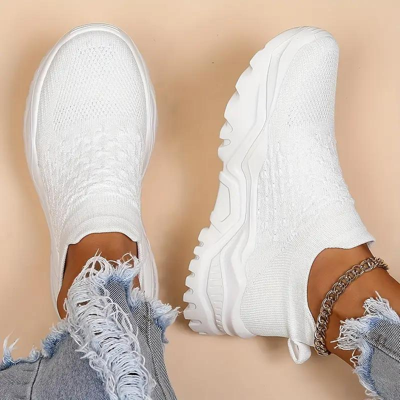 Slip On Sneakers, Stickade, Andningsbara, Ortopediska skor, Damskor