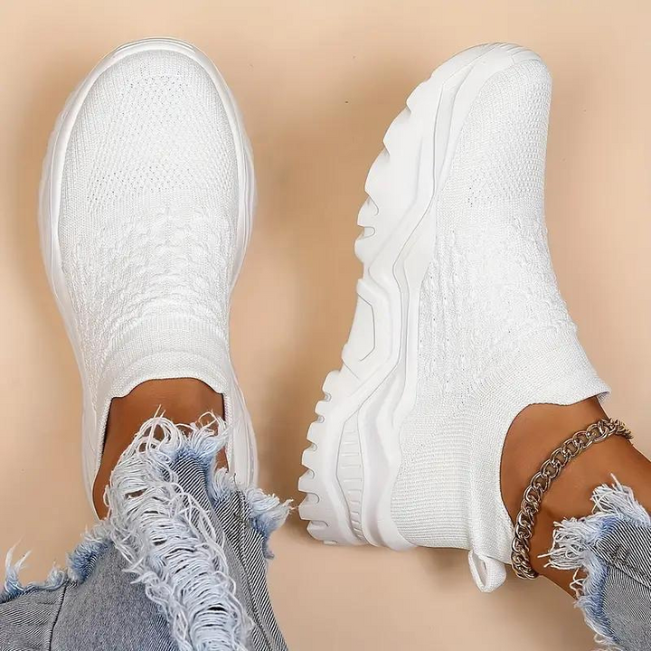 Slip On Sneakers, Stickade, Andningsbara, Ortopediska skor, Damskor