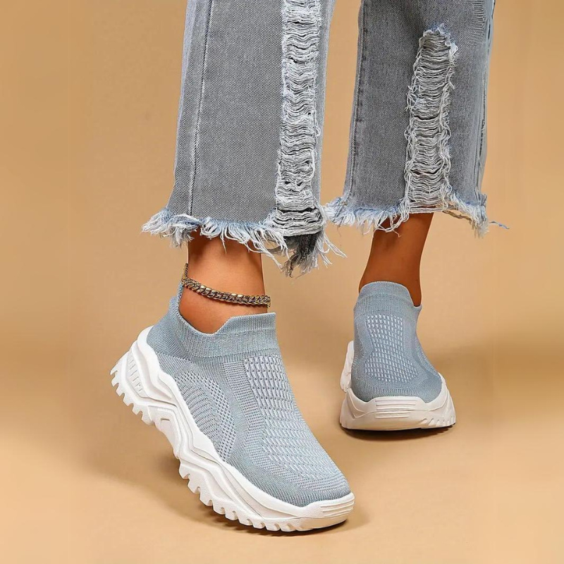 Slip On Sneakers, Stickade, Andningsbara, Ortopediska skor, Damskor