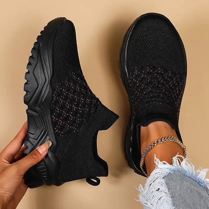 Slip On Sneakers, Stickade, Andningsbara, Ortopediska skor, Damskor