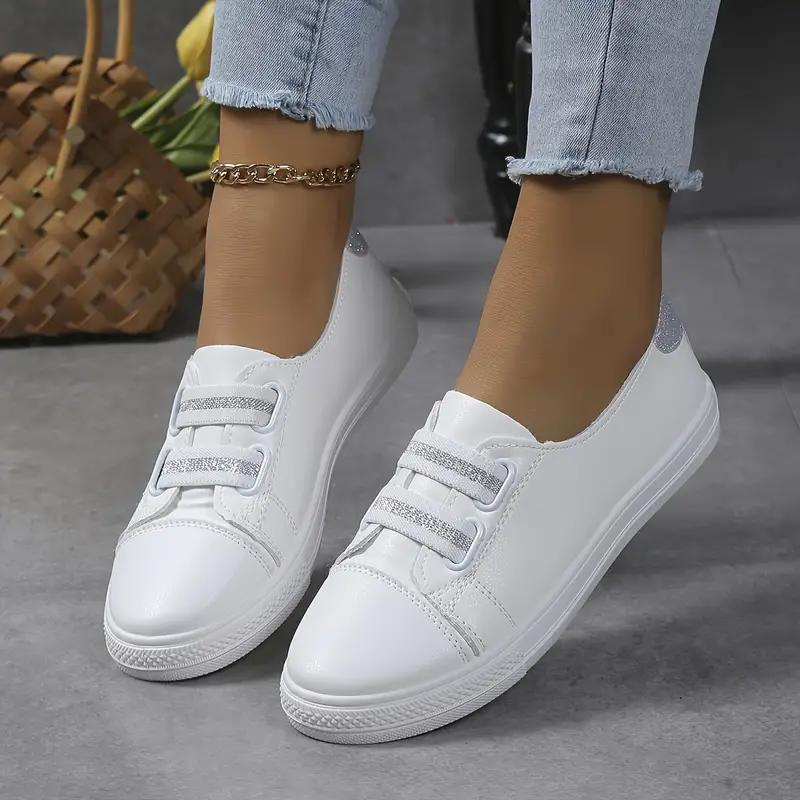 Slip On Sneakers - Vit - Lättvikt - Gåskor - Damskor