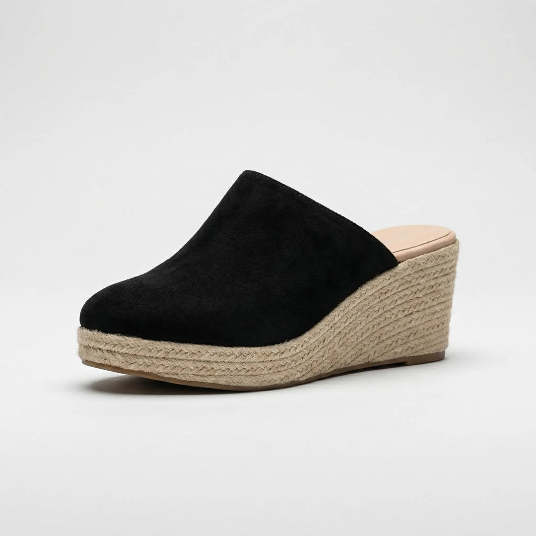 Slip-on-mule med kilklack och rund tå - Mary