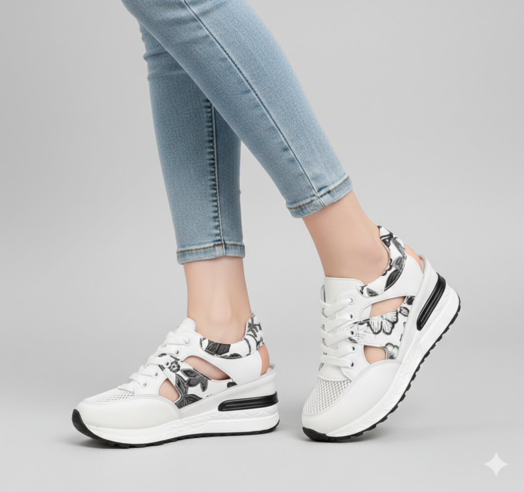 Sneaker Sandaler - Snörning - Cut Out - Wedge Sneakers - Skor för sommaren