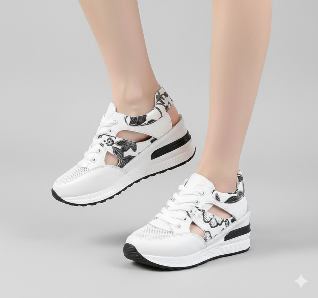 Sneaker Sandaler - Snörning - Cut Out - Wedge Sneakers - Skor för sommaren