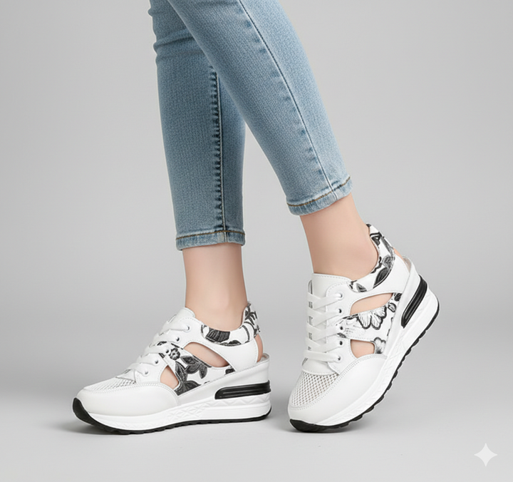 Sneaker Sandaler - Snörning - Cut Out - Wedge Sneakers - Skor för sommaren