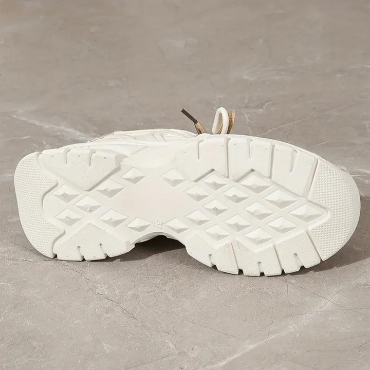 Sneakers med plattform - Snörning - Ortopediska - Vita Sneakers - Sneakers för Kvinnor