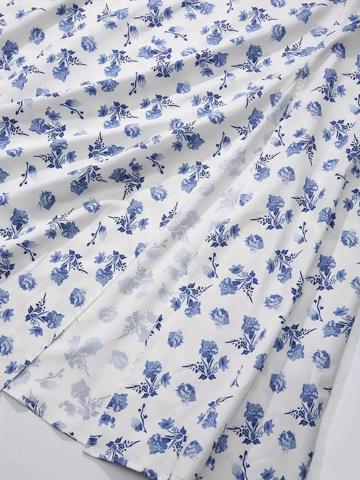 Solklänning - Blommig - Puffärm - Sommarklänning - Maxiklänning
