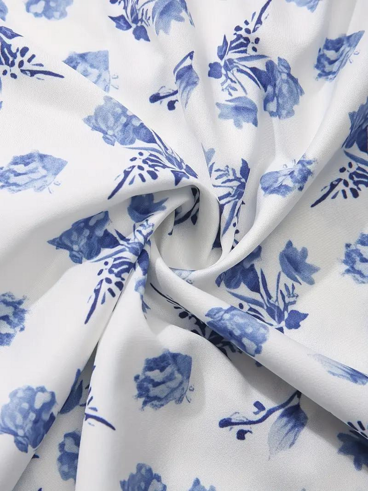 Solklänning - Blommig - Puffärm - Sommarklänning - Maxiklänning