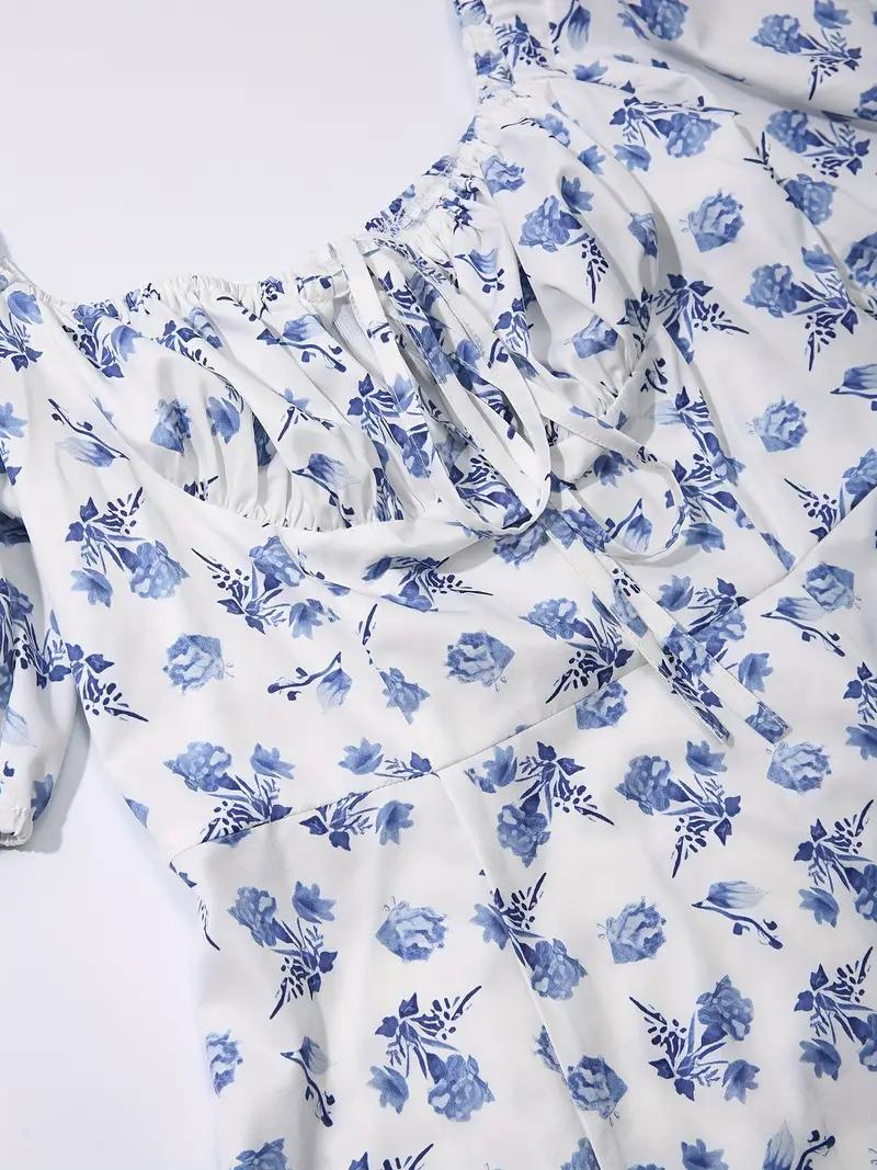 Solklänning - Blommig - Puffärm - Sommarklänning - Maxiklänning