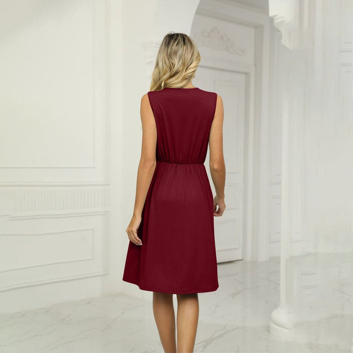 Sommarklänning - Ärmlös - Knälång - V-neckad klänning - Sundress
