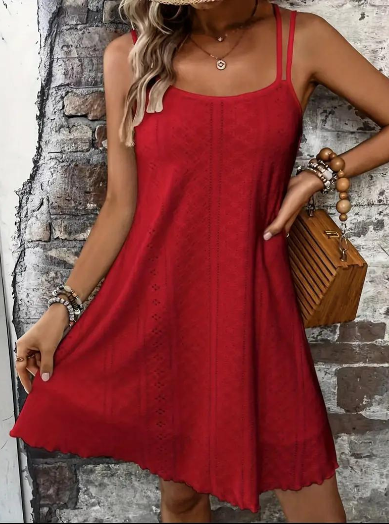 Sommarklänning, Ärmlös, Mini, Cami-klänning, Solklänning