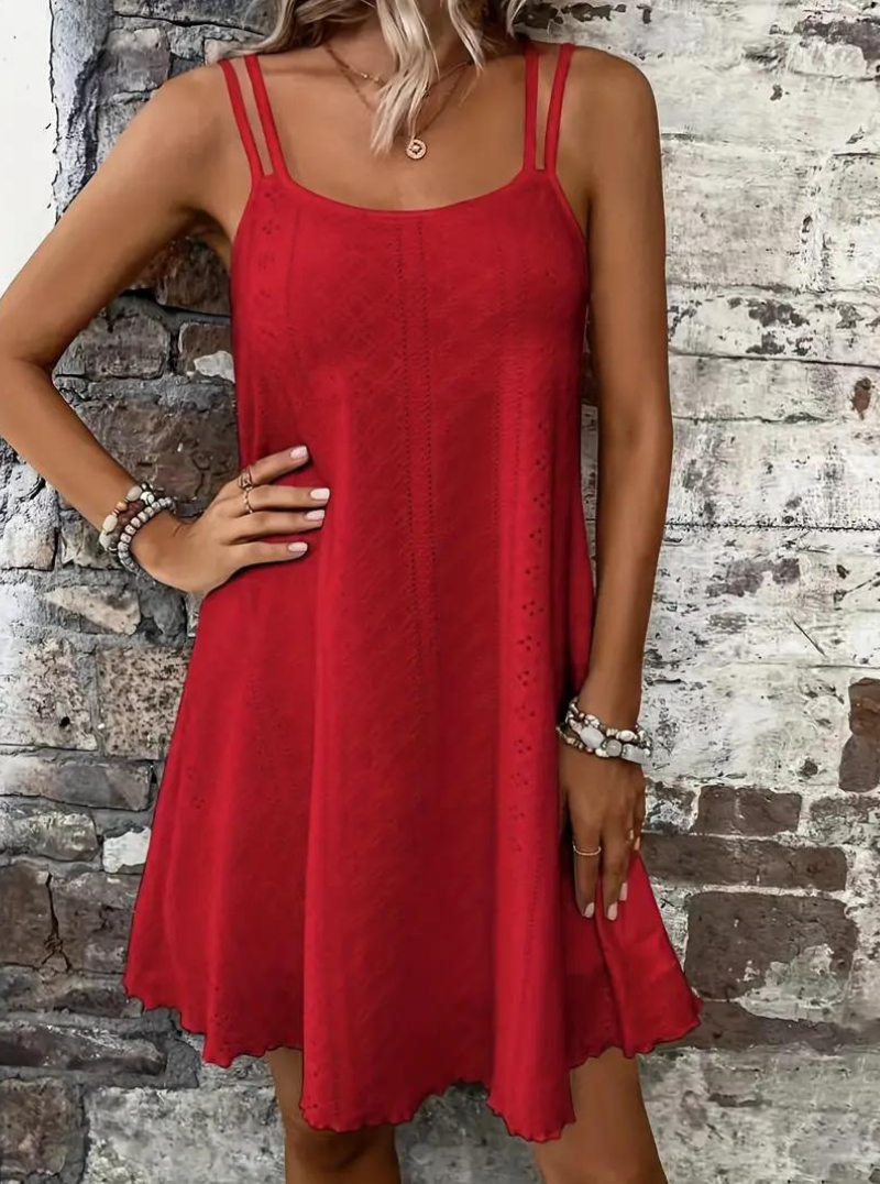 Sommarklänning, Ärmlös, Mini, Cami-klänning, Solklänning
