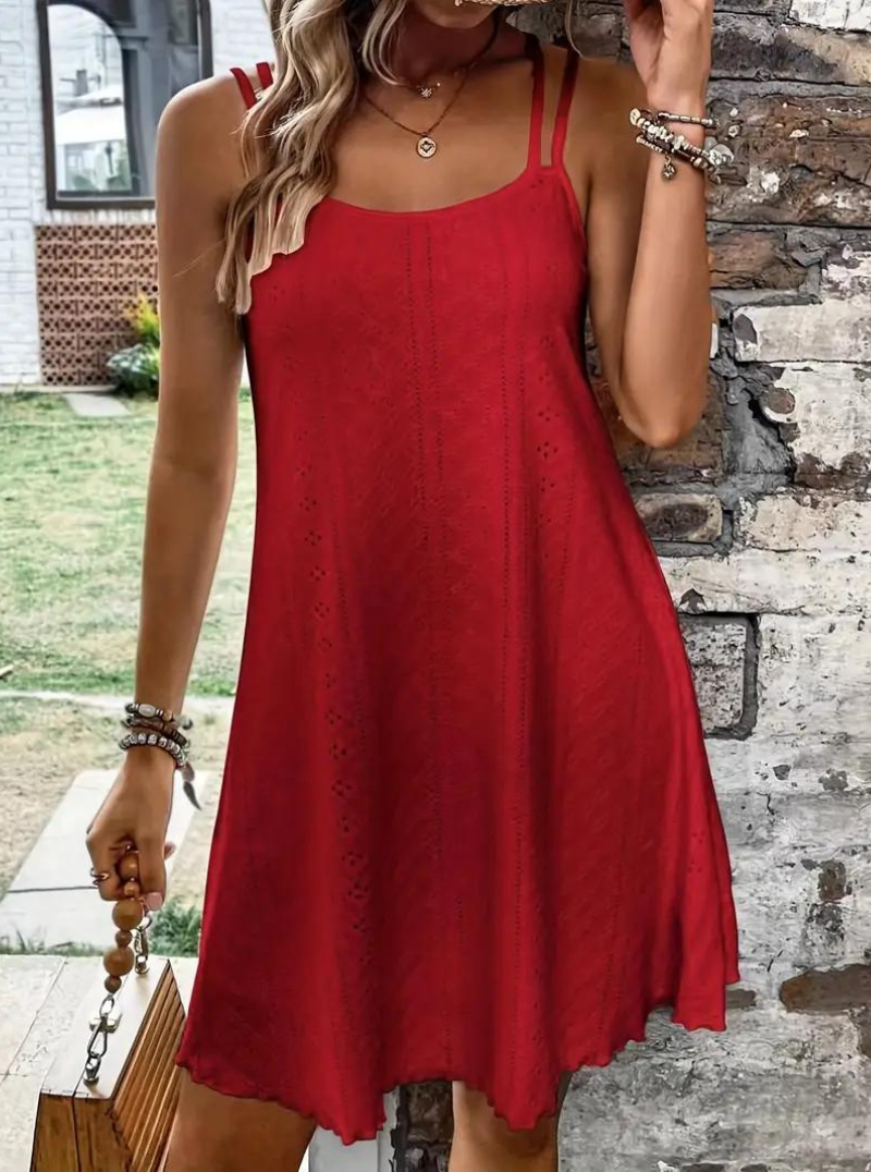Sommarklänning, Ärmlös, Mini, Cami-klänning, Solklänning