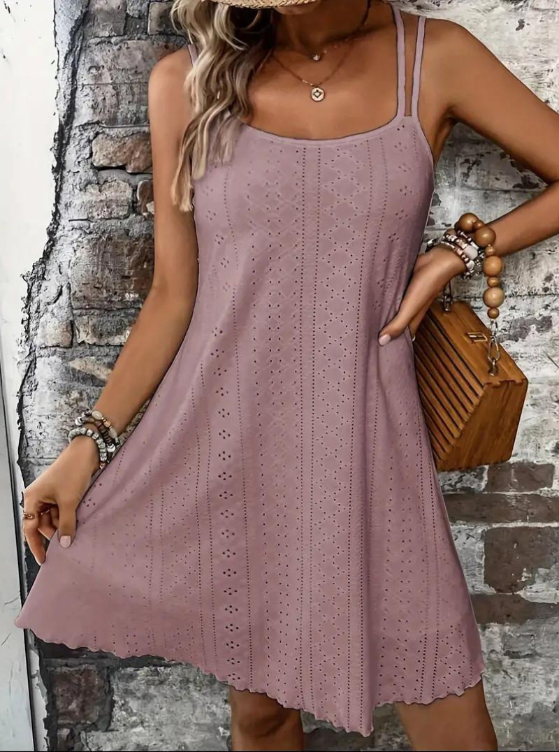 Sommarklänning, Ärmlös, Mini, Cami-klänning, Solklänning