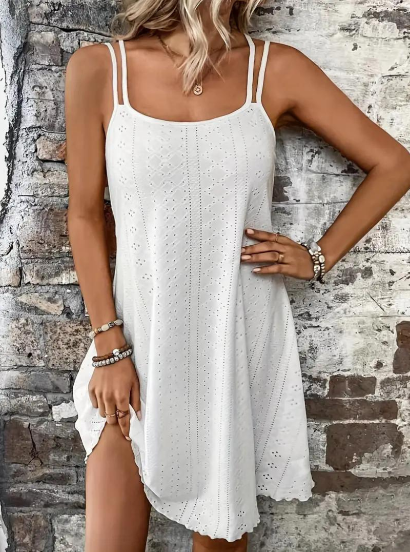 Sommarklänning, Ärmlös, Mini, Cami-klänning, Solklänning