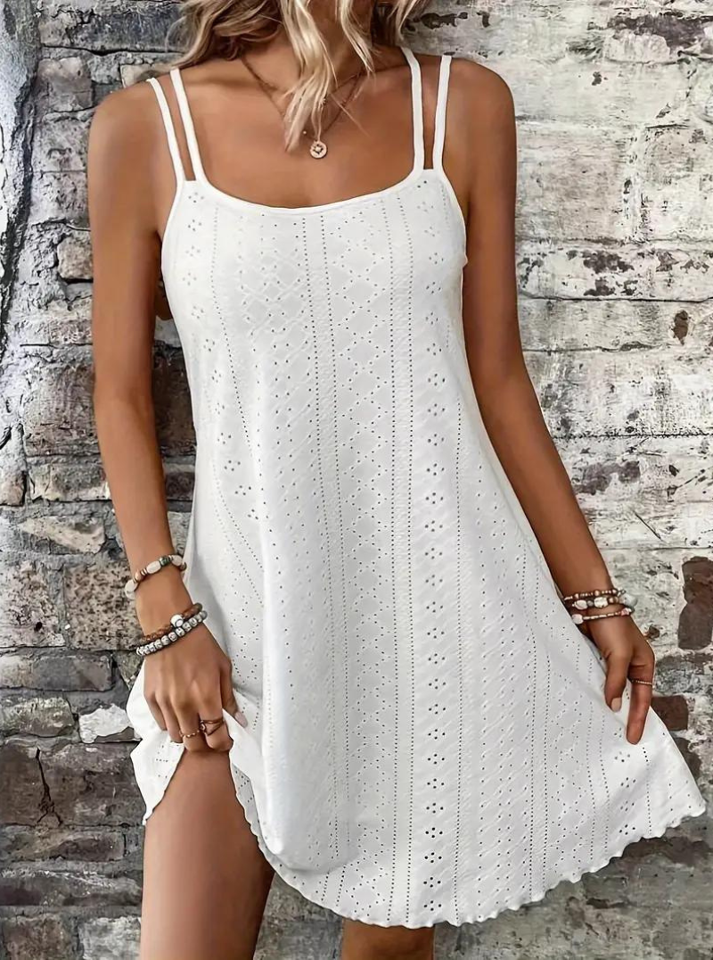 Sommarklänning, Ärmlös, Mini, Cami-klänning, Solklänning