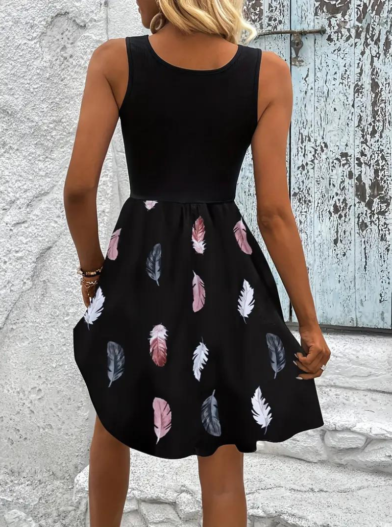 Sommarklänning - Ärmlös - Tryckt - Kort klänning - Sundress