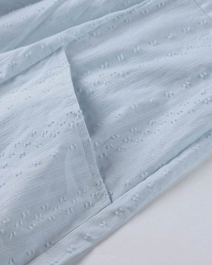 Sommarklänning | Lös Passform | V-hals | Långärmad Klänning | Vardagsklänning