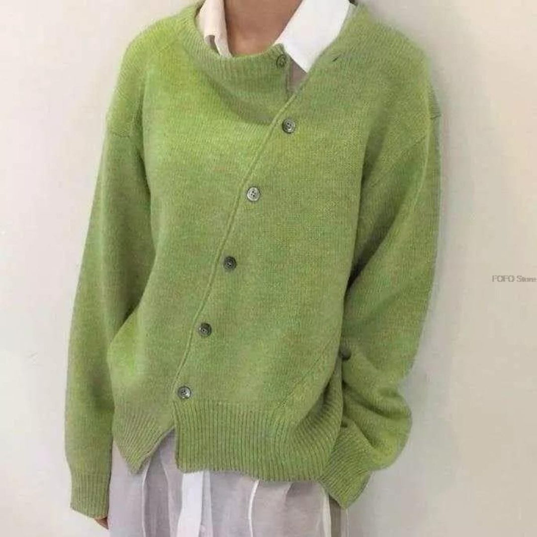Stickad Cardigan - Knäppt - Oversized - Cashmere Cardigan - Damkläder
