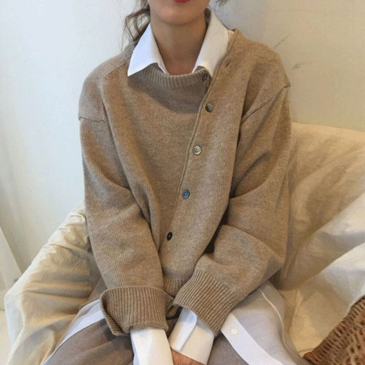 Stickad Cardigan - Knäppt - Oversized - Cashmere Cardigan - Damkläder