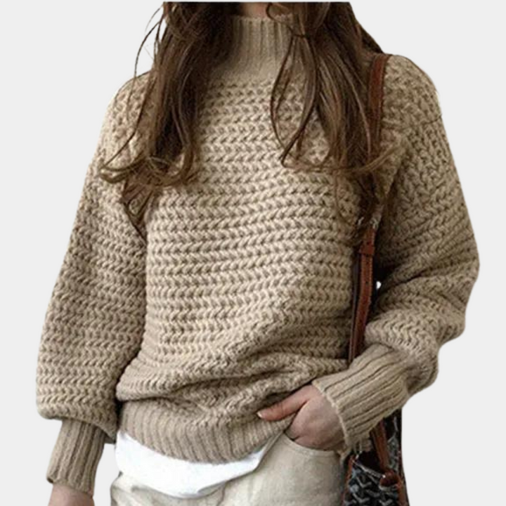 Stickad Tröja - Loose Fit Chunky Turtleneck-tröja för kvinnor för vintern