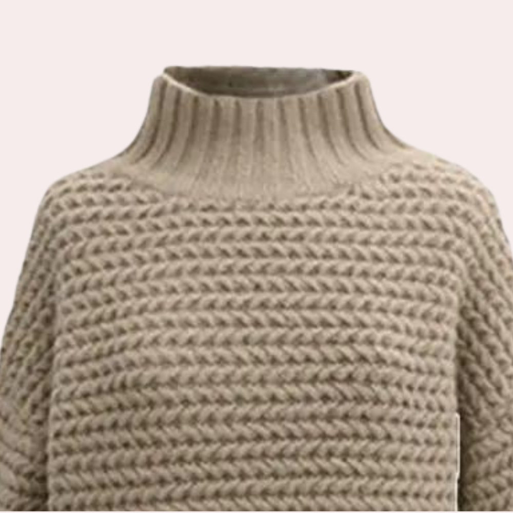 Stickad Tröja - Loose Fit Chunky Turtleneck-tröja för kvinnor för vintern