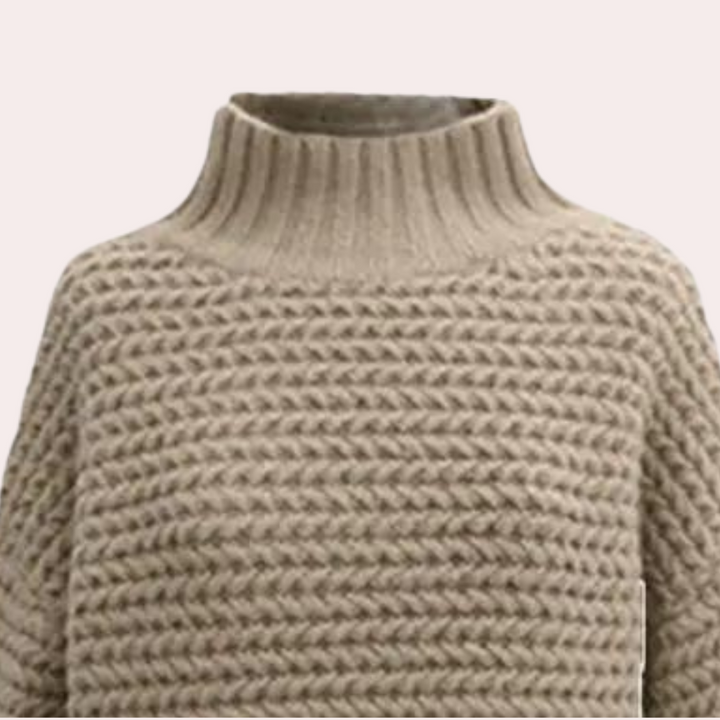 Stickad Tröja - Loose Fit Chunky Turtleneck-tröja för kvinnor för vintern