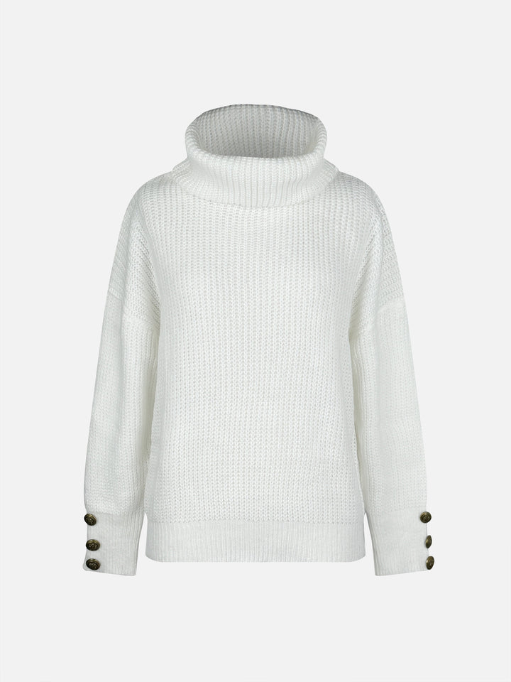 Stickad Tröja | Turtleneck | Loose Fit | Stickad tröja | Damstickat