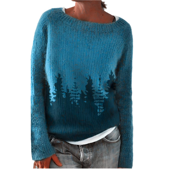 Dam Retro Pullover i Klassisk Stickad Design