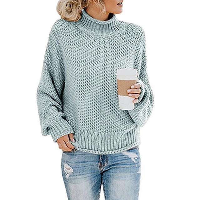 Kvinnors Stickad Högkvalitativ Pullover i Eleganta Färger