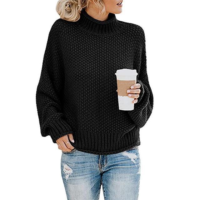 Kvinnors Stickad Högkvalitativ Pullover i Eleganta Färger