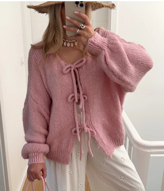 Stickad kofta | Oversized | Chunky | Knytbluskofta | Damstickat