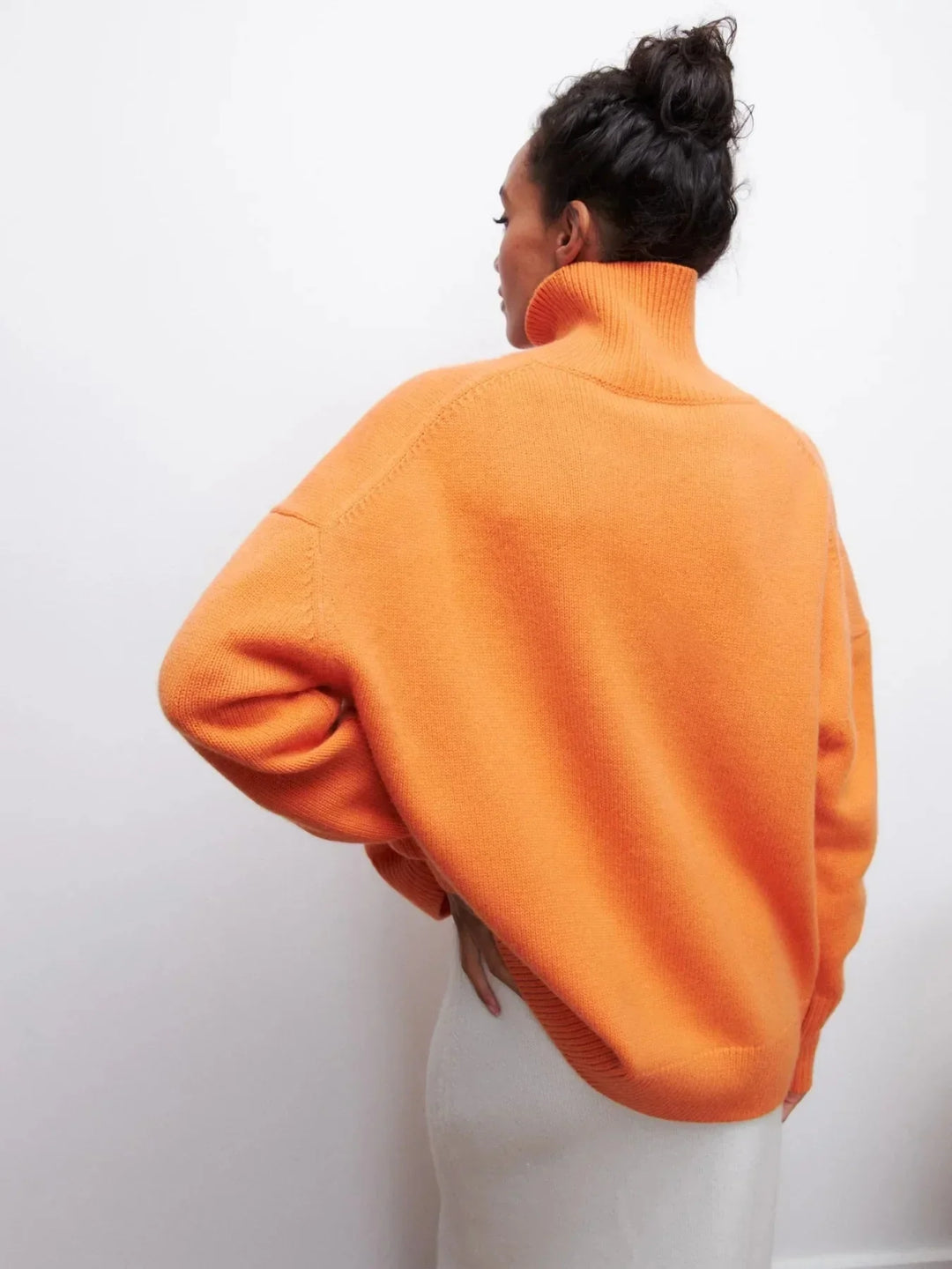 Stickad sköldpaddshals - Oversized - Loose Fit - Sköldpaddshalsad tröja - Damtröjor