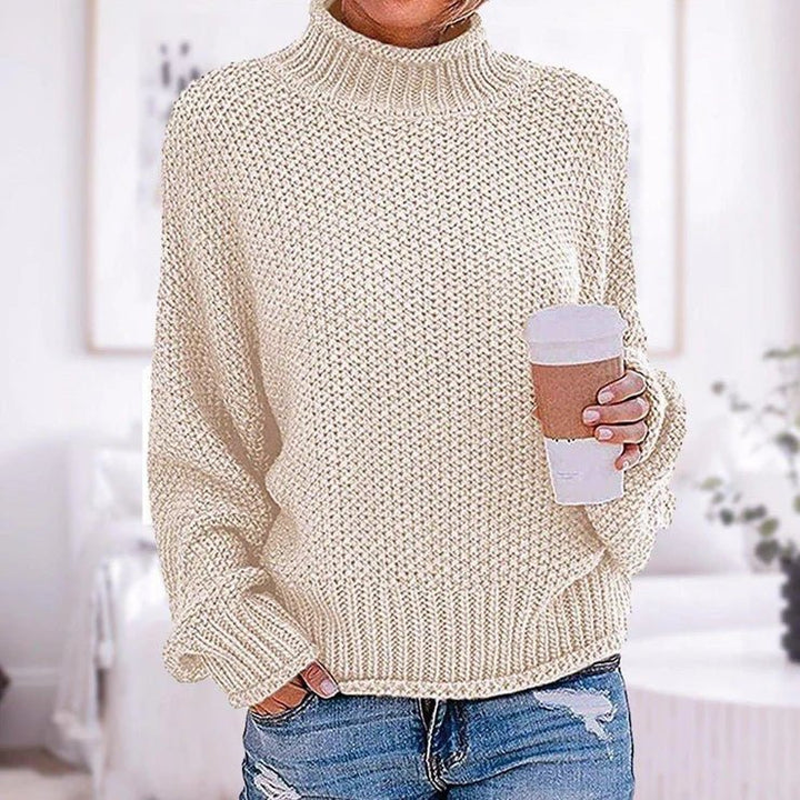 Stickad tröja - Hög hals - Oversized - Turtleneck - Vinterkläder för kvinnor