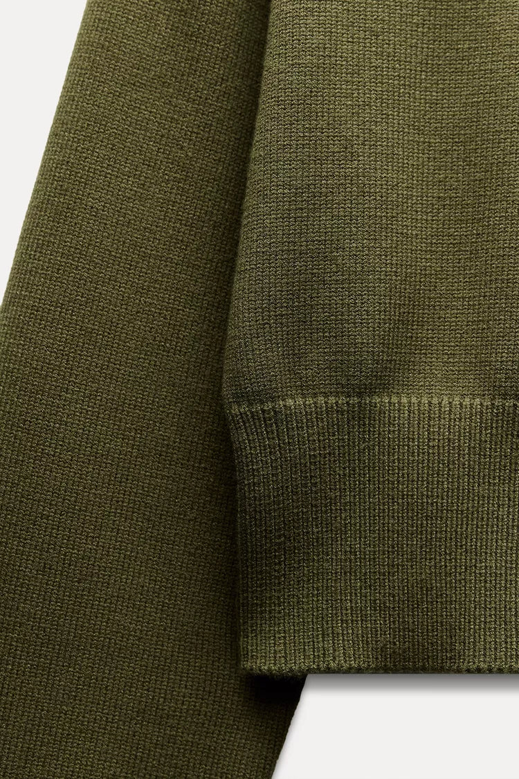 Stickad tröja - Loose Fit - Grön - Pullover - Damkläder