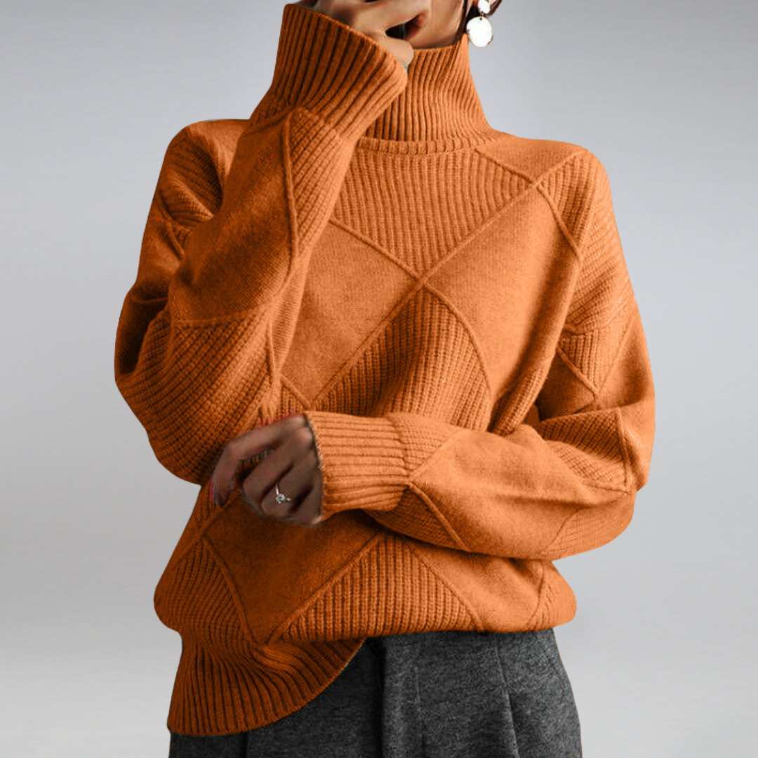 Stickad tröja | Loose Fit | Kashmir | Turtleneck | Damtröja