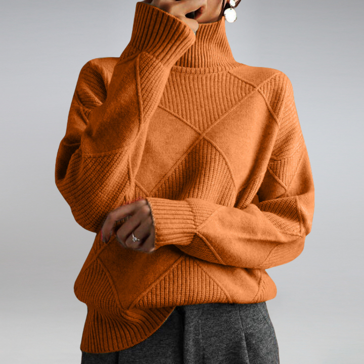 Stickad tröja | Loose Fit | Kashmir | Turtleneck | Damtröja