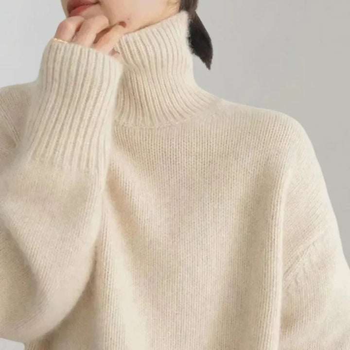 Stickad tröja | Loose Fit | Turtleneck | Oversized tröja | Vinterkläder för kvinnor
