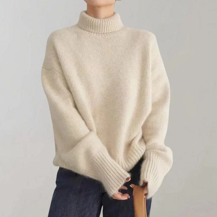 Stickad tröja | Loose Fit | Turtleneck | Oversized tröja | Vinterkläder för kvinnor