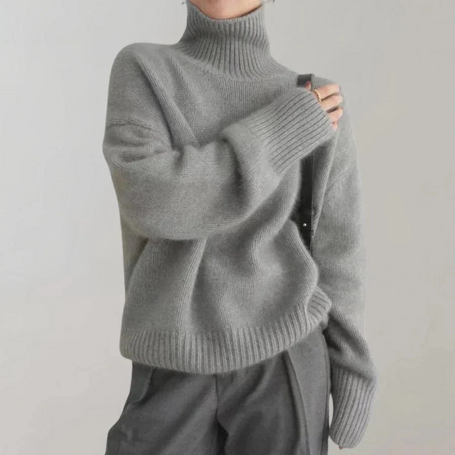 Stickad tröja | Loose Fit | Turtleneck | Oversized tröja | Vinterkläder för kvinnor