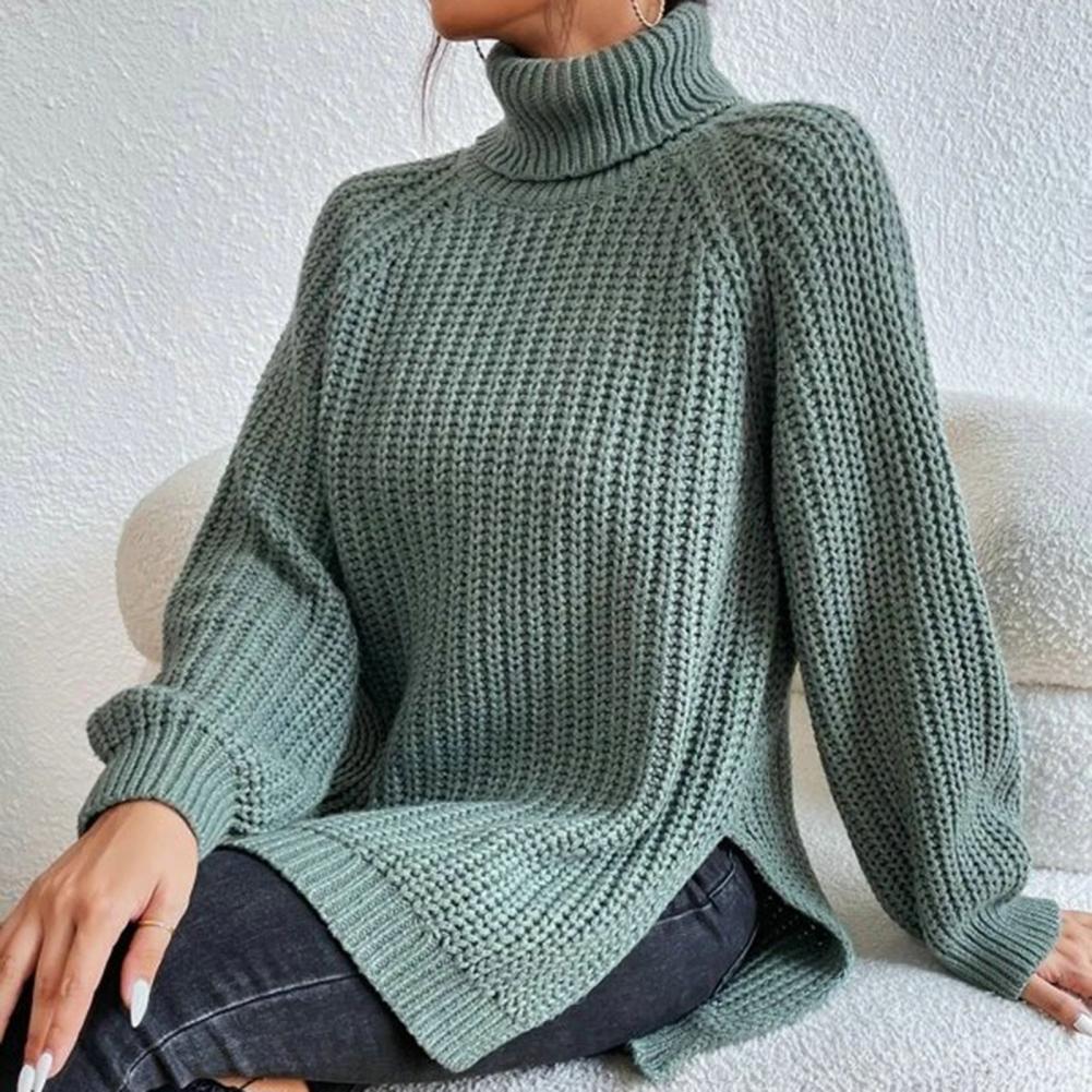 Stickad tröja | Loose Fit | Vinter | Turtleneck | Damkläder
