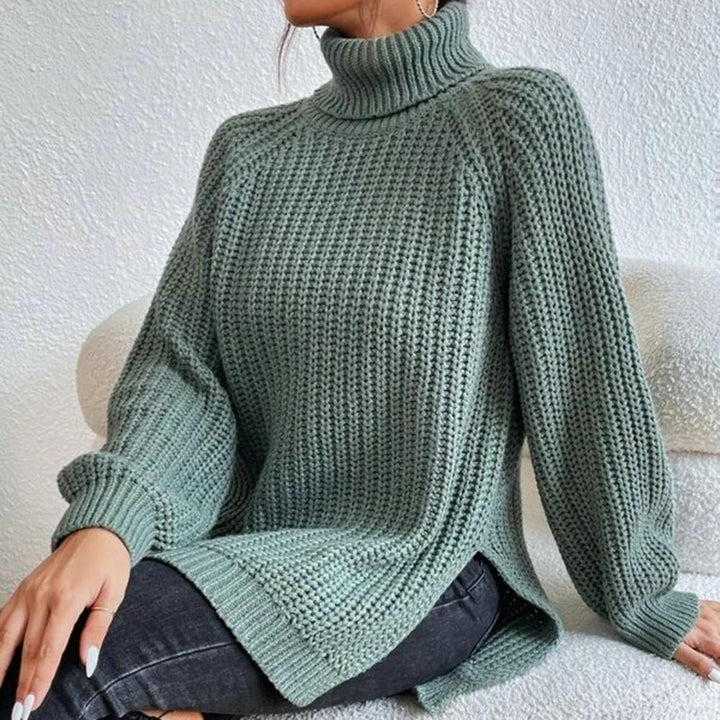Stickad tröja | Loose Fit | Vinter | Turtleneck | Damkläder