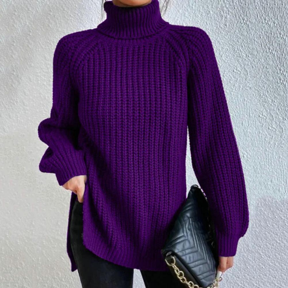 Stickad tröja | Loose Fit | Vinter | Turtleneck | Damkläder