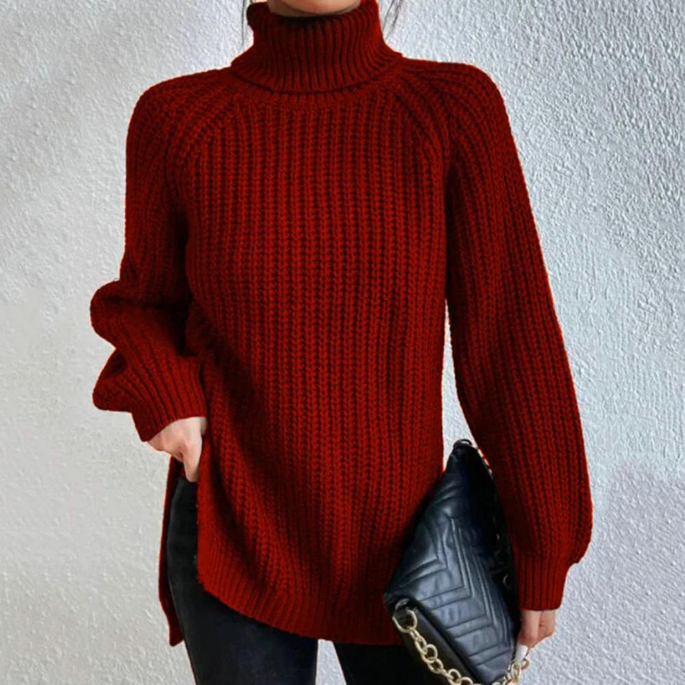 Stickad tröja | Loose Fit | Vinter | Turtleneck | Damkläder