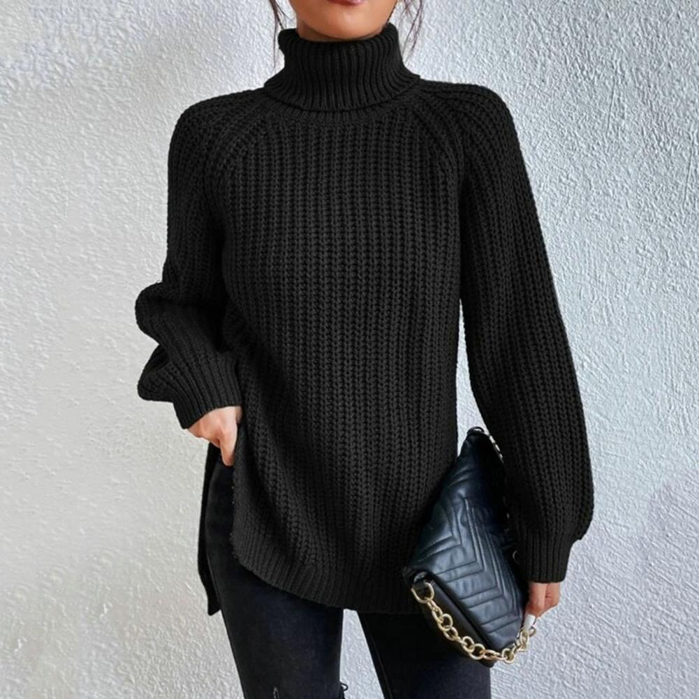 Stickad tröja | Loose Fit | Vinter | Turtleneck | Damkläder