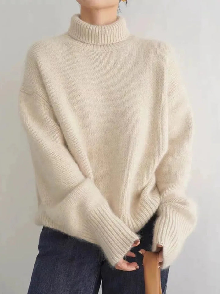 Stickad tröja | Oversized | Turtleneck | Roll Neck Jumper | Damstickat