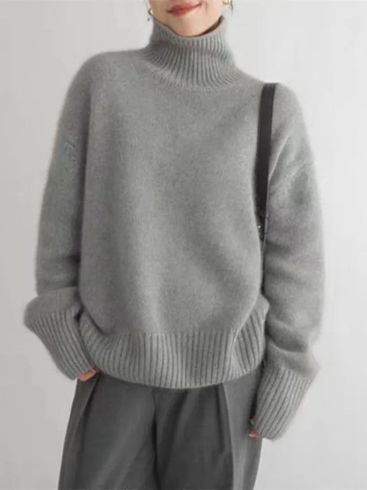 Stickad tröja | Oversized | Turtleneck | Roll Neck Jumper | Damstickat