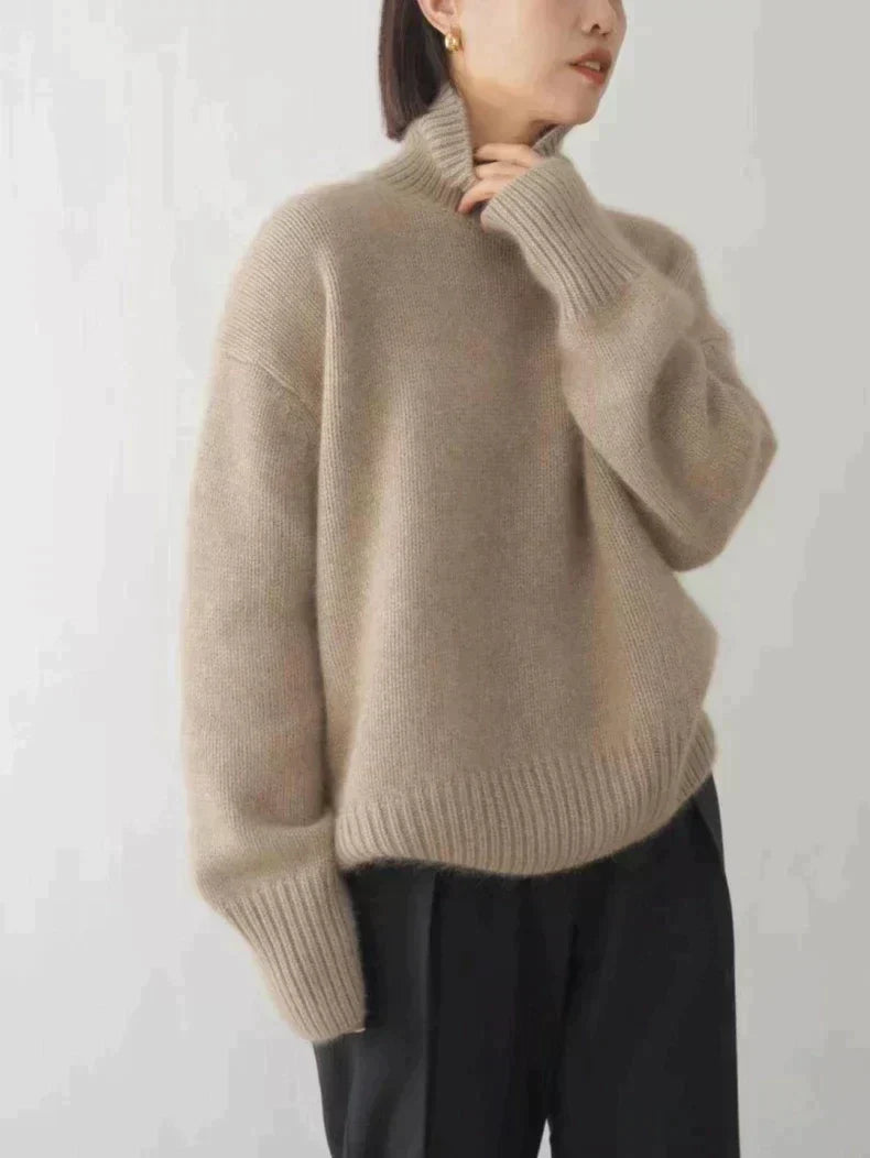Stickad tröja | Oversized | Turtleneck | Roll Neck Jumper | Damstickat