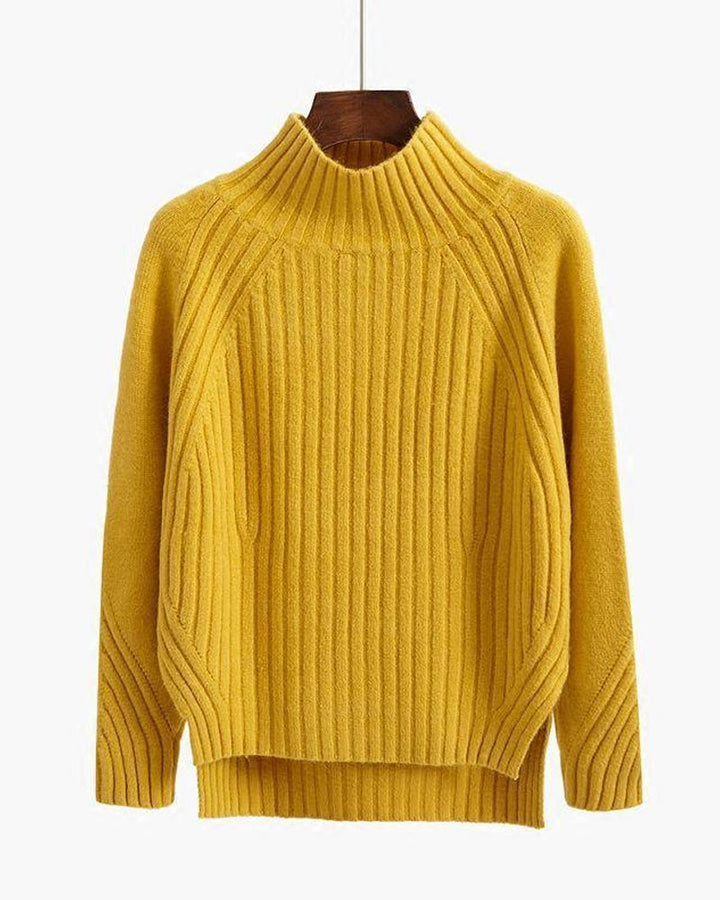 Stickad tröja - Ribbad - Turtleneck - Stickad tröja - Damstickat